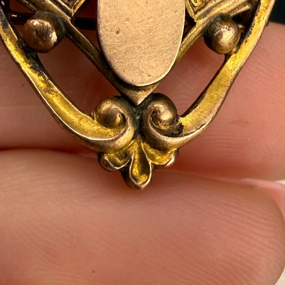 Vintage Gold Filled Watch Chain Brooch Signed S&W